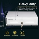 Cajón de caja registradora de 13" para sistema de punto de venta (POS) Blanca