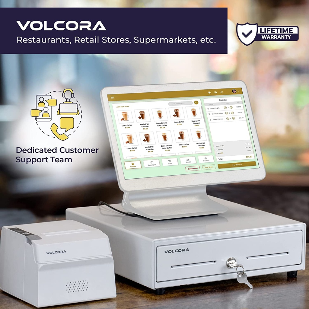 Cajón de caja registradora de 13" para sistema de punto de venta (POS) Blanca