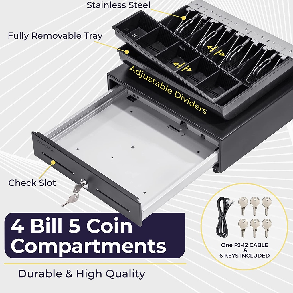 Cajón de caja registradora de 13" para sistema de punto de venta (POS)